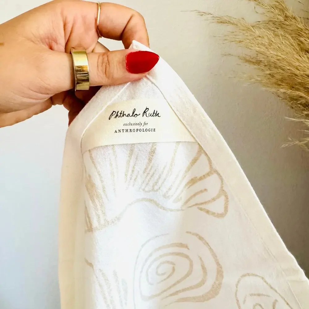NEW ANTHROPOLOGIE White Tan Black Eat Bread $38 Pastry Kitchen Tea Towel Decor